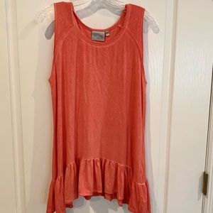 Dantelle Orange Raw Hem Peplum tank